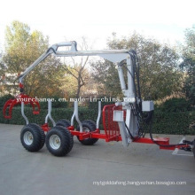 High Quality Zm3004 3tons Forest Log Trailer with Crane for Sale